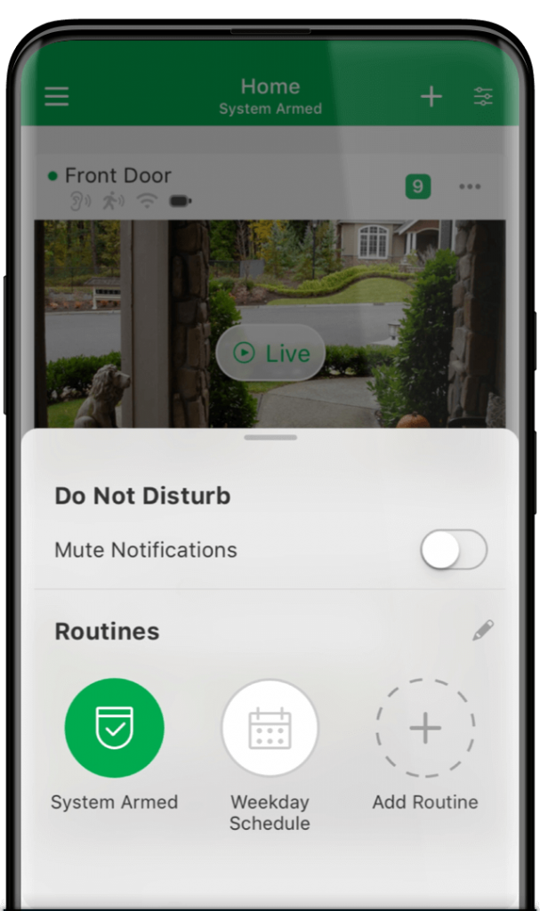 Design for a Routines modal within the Arlo app