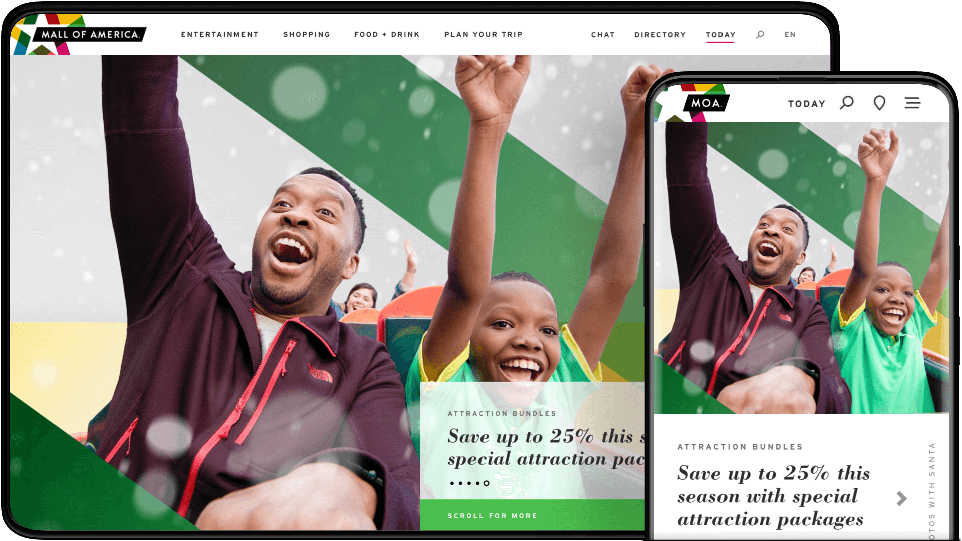 Hero image of the Mall of America website redesign